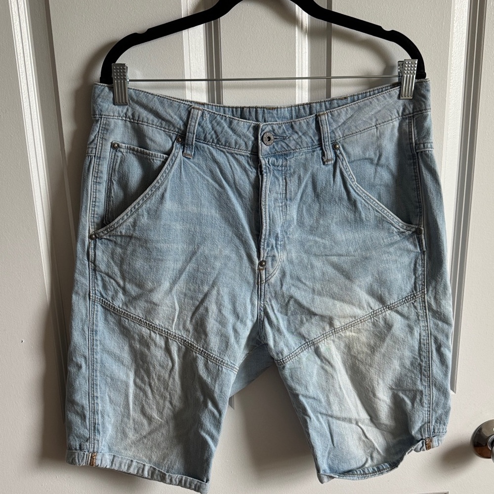 G-STAR Light Blue Denim Men’s Shorts